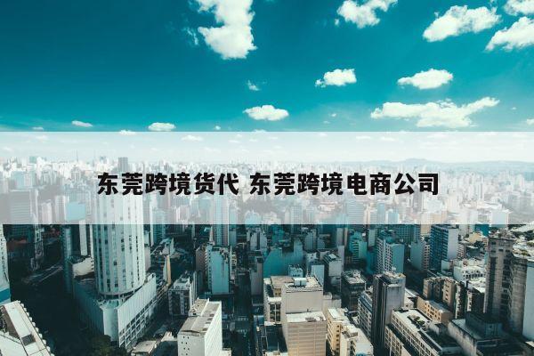 东莞跨境货代 东莞跨境电商公司