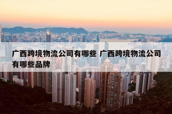 广西跨境物流公司有哪些 广西跨境物流公司有哪些品牌