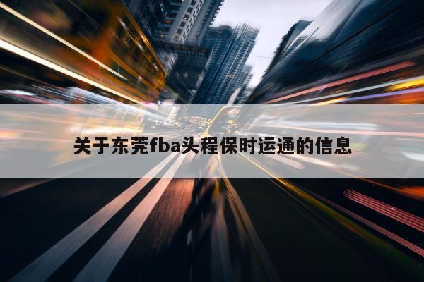 关于东莞fba头程保时运通的信息