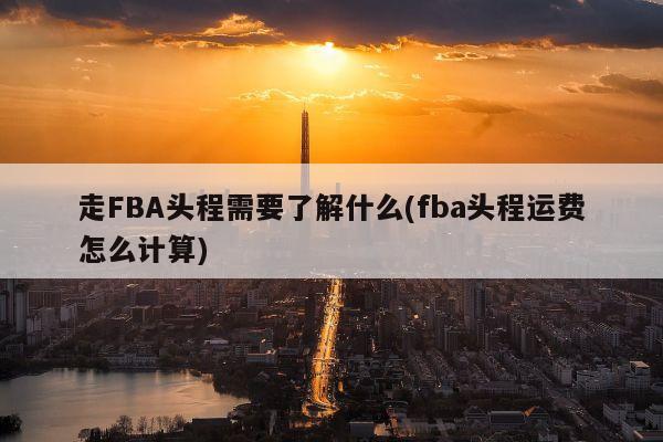 走FBA头程需要了解什么(fba头程运费怎么计算)