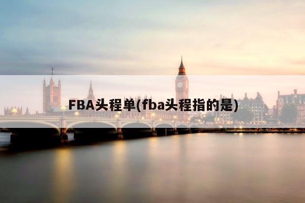 FBA头程单(fba头程指的是)