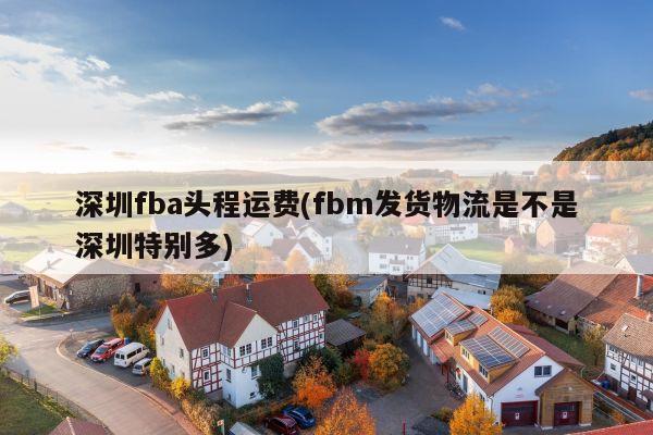 深圳fba头程运费(fbm发货物流是不是深圳特别多)