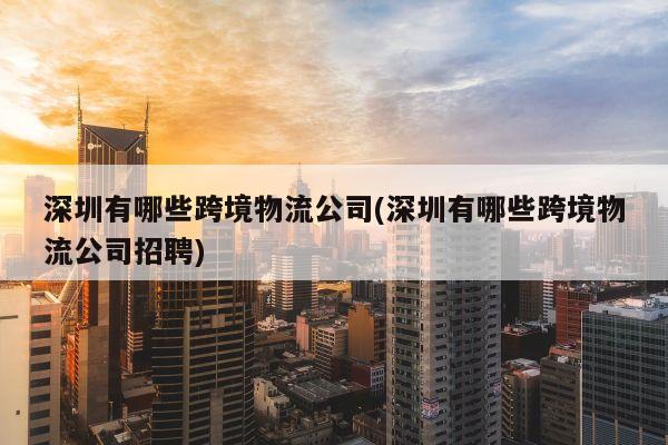 深圳有哪些跨境物流公司(深圳有哪些跨境物流公司招聘)