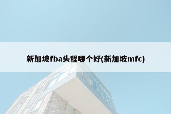 新加坡fba头程哪个好(新加坡mfc)