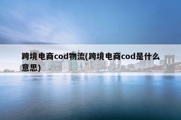 跨境电商cod物流(跨境电商cod是什么意思)