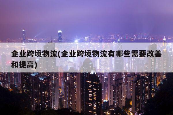 企业跨境物流(企业跨境物流有哪些需要改善和提高)