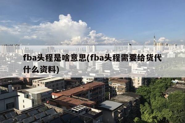 fba头程是啥意思(fba头程需要给货代什么资料)