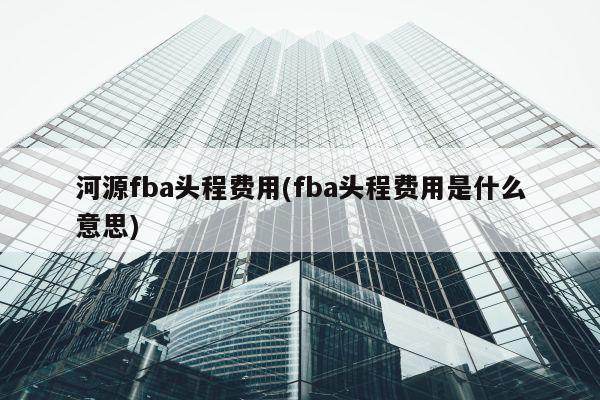 河源fba头程费用(fba头程费用是什么意思)