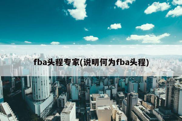 fba头程专家(说明何为fba头程)