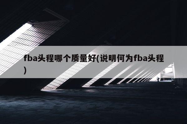 fba头程哪个质量好(说明何为fba头程)