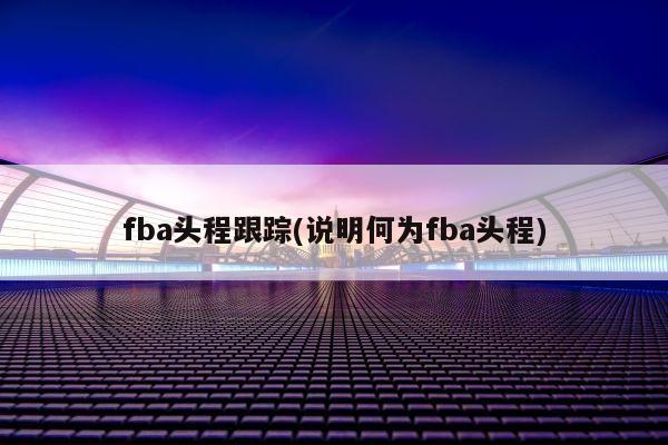 fba头程跟踪(说明何为fba头程)