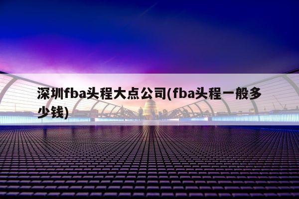 深圳fba头程大点公司(fba头程一般多少钱)