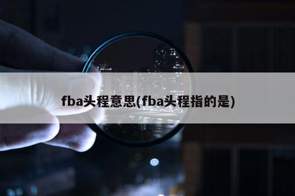 fba头程意思(fba头程指的是)