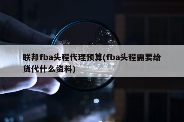 联邦fba头程代理预算(fba头程需要给货代什么资料)