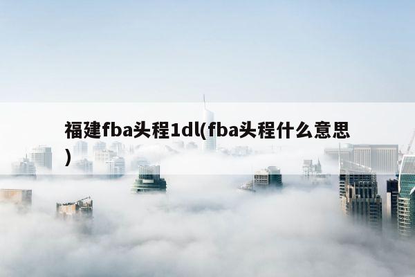 福建fba头程1dl(fba头程什么意思)