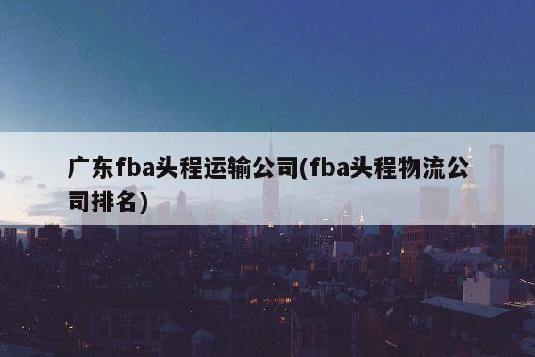 广东fba头程运输公司(fba头程物流公司排名)